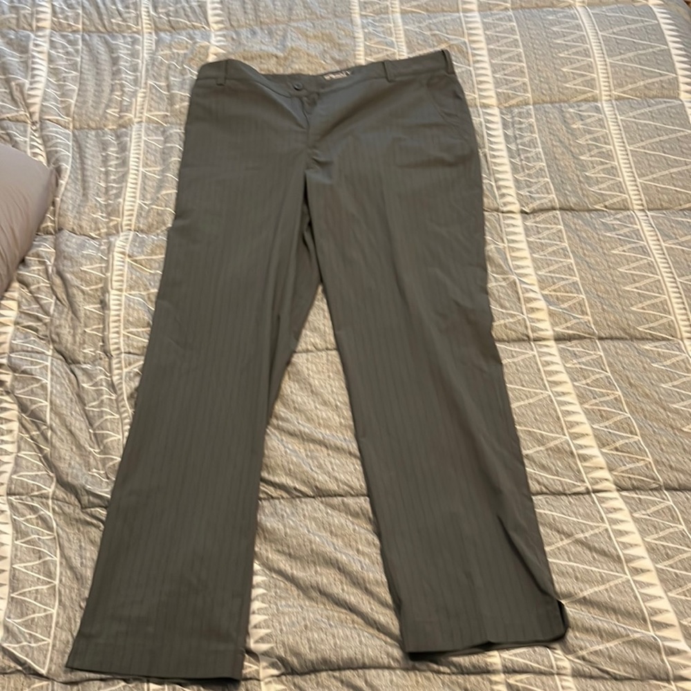Nike dry fit golf pants. Excellent condition. Grey with black stripes. 36x32
